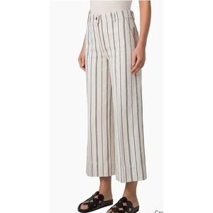 Akris Punto‎ Chiara White  Wide-Leg Jeans In Stripe Print Size 8